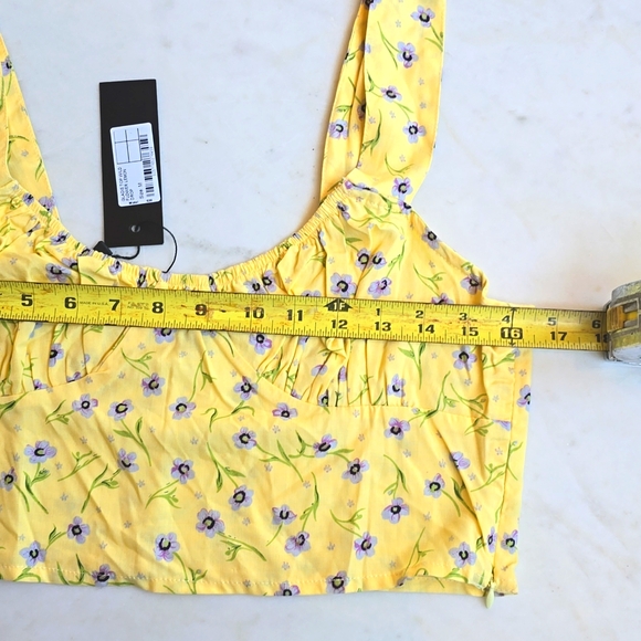 NWT MOTEL Gladis Crop Top in Wildflower lemondrop size medium - Picture 10 of 15